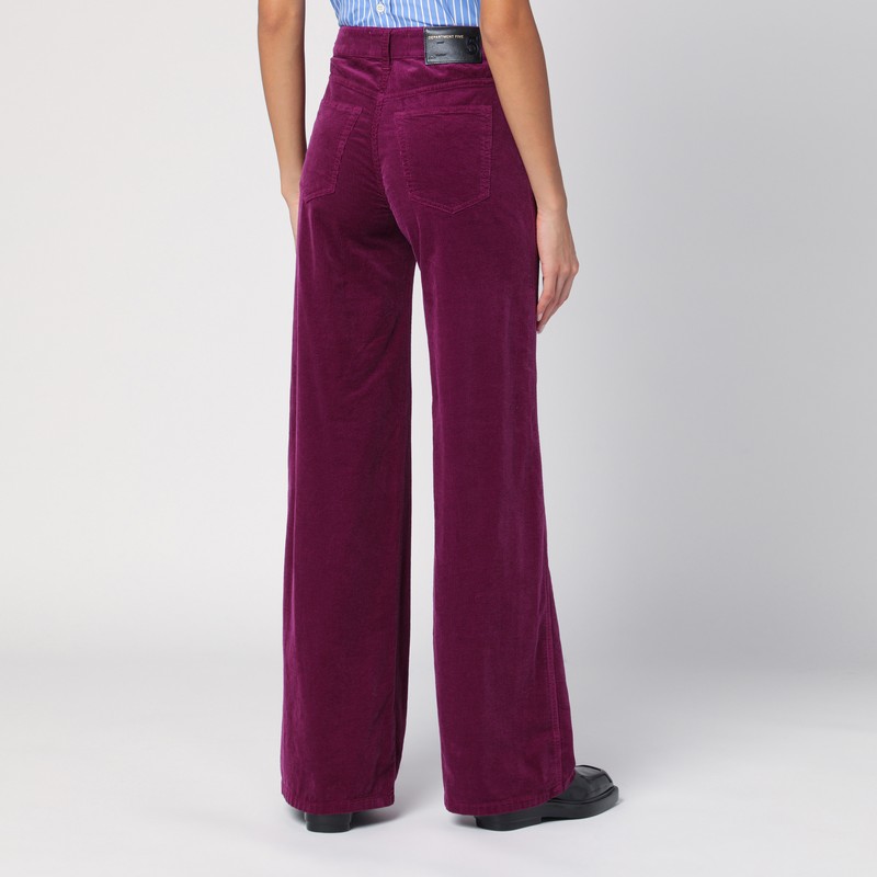 Department Five Purple Corduroy Palazzo Trousers In Red