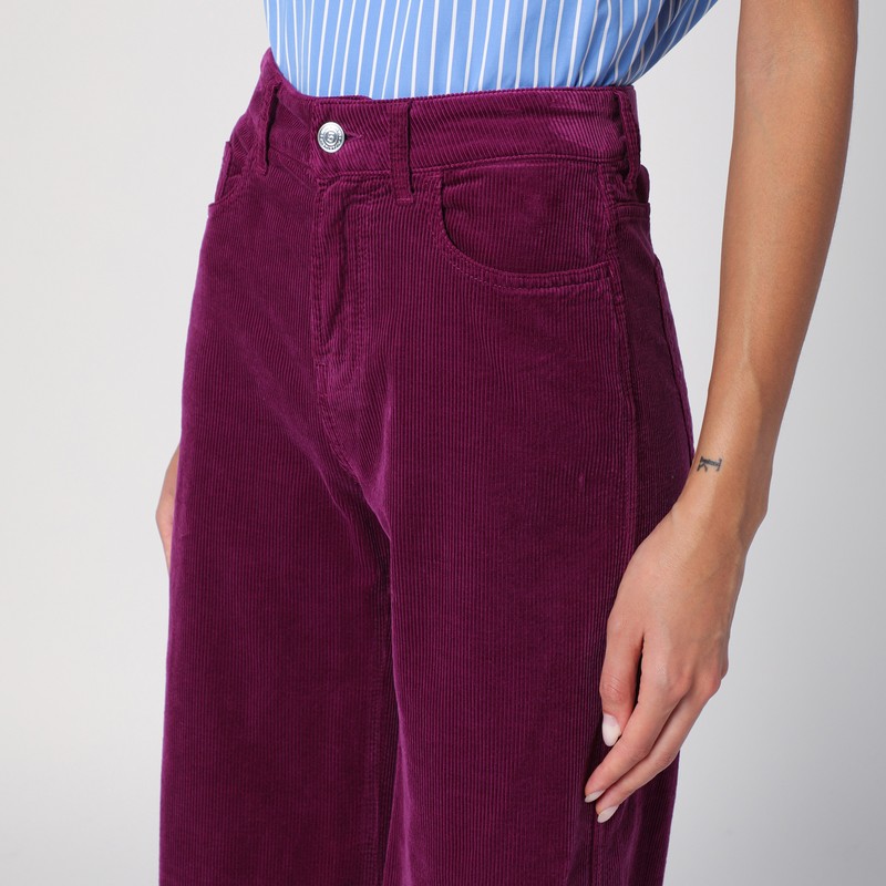 ボトムスその他 DEPARTMENT 5 Purple corduroy palazzo trousers Department Five Purple Corduroy Palazzo Trousers In Red
