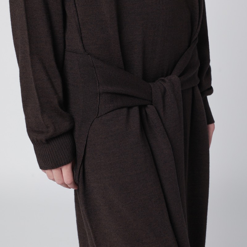 Lemaire Brown Trompe-l'oeil Wool-blend Dress In Brown