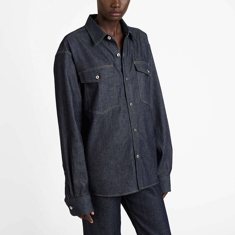 Indigo oversized denim shirt