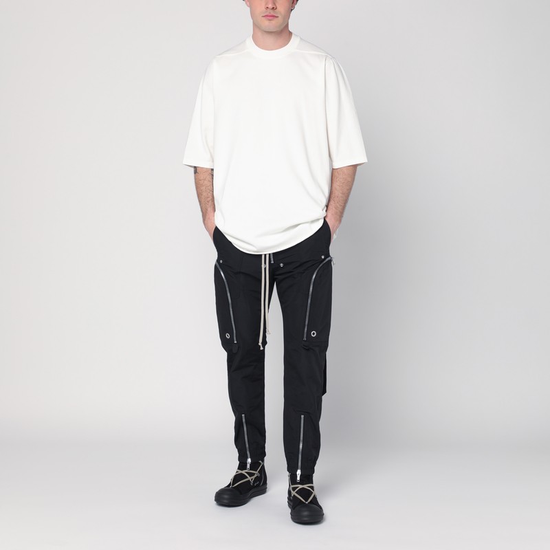 Drkshdw Jumbo White Crewneck T-shirt With Oversized Band In Cotton Man In White