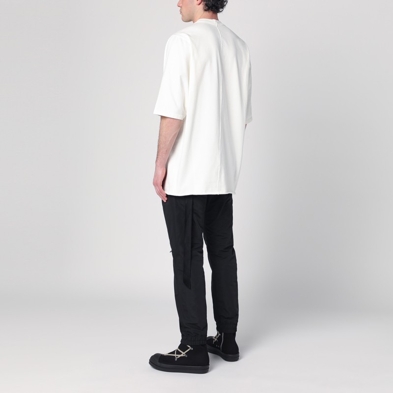 Drkshdw Jumbo White Crewneck T-shirt With Oversized Band In Cotton Man In White