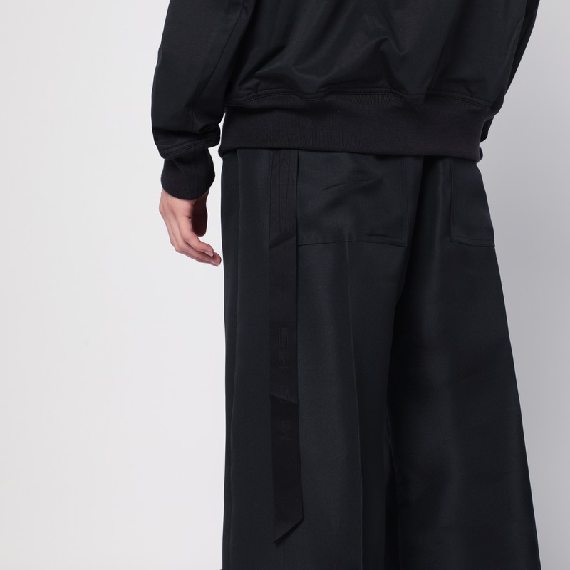 Drkshdw Ss24 Black Oversized Bomber Jacket For Men With Ribbed Cotton Hem In Black