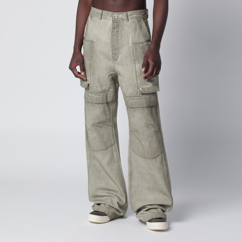 Sand vintage-effect cargo trousers