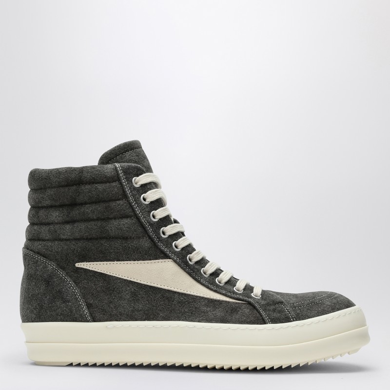 Vintage dust grey/White suede high top snaeker