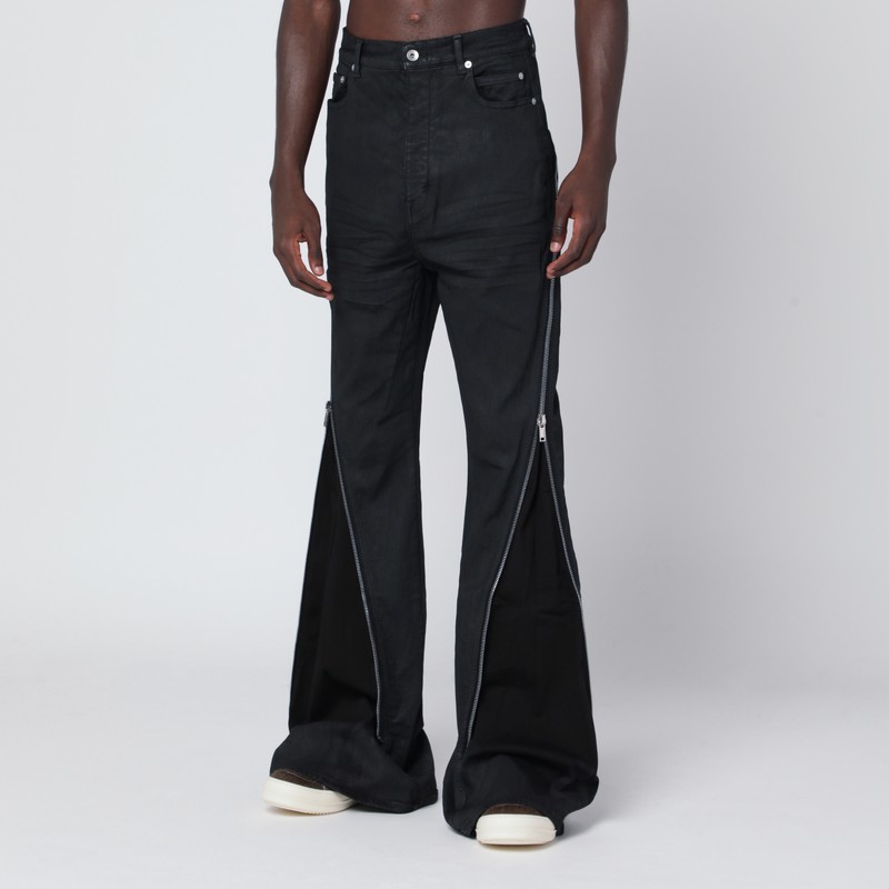Drkshdw Black Coated Bolan Banana Jeans In Black
