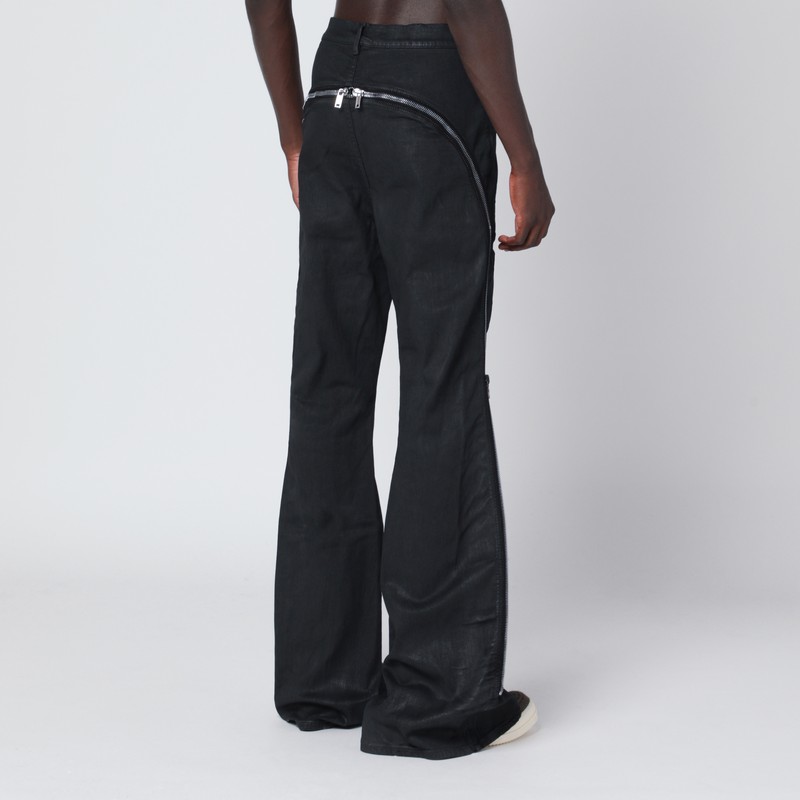 Drkshdw Black Coated Bolan Banana Jeans In Black