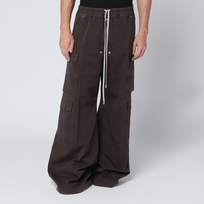 Dark powder grey nylon Double Cargo Jumbo Belas trousers