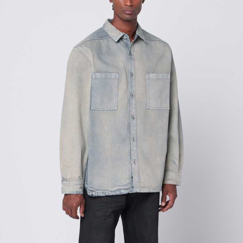 Jumbo shirt in pearl vintage denim