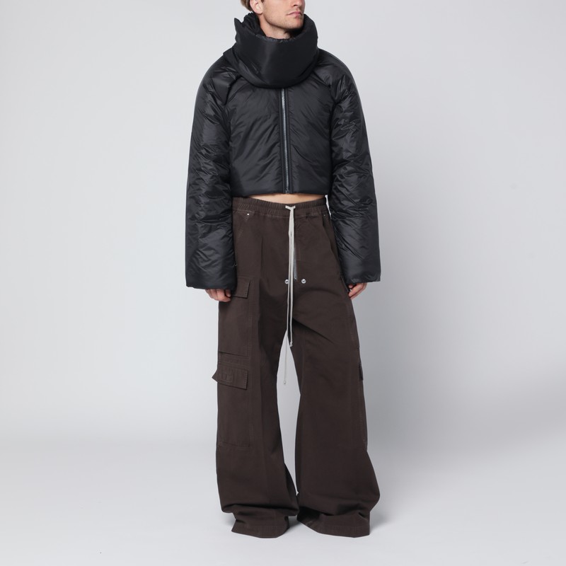 Drkshdw Short Black Nylon Jacket Men In Black