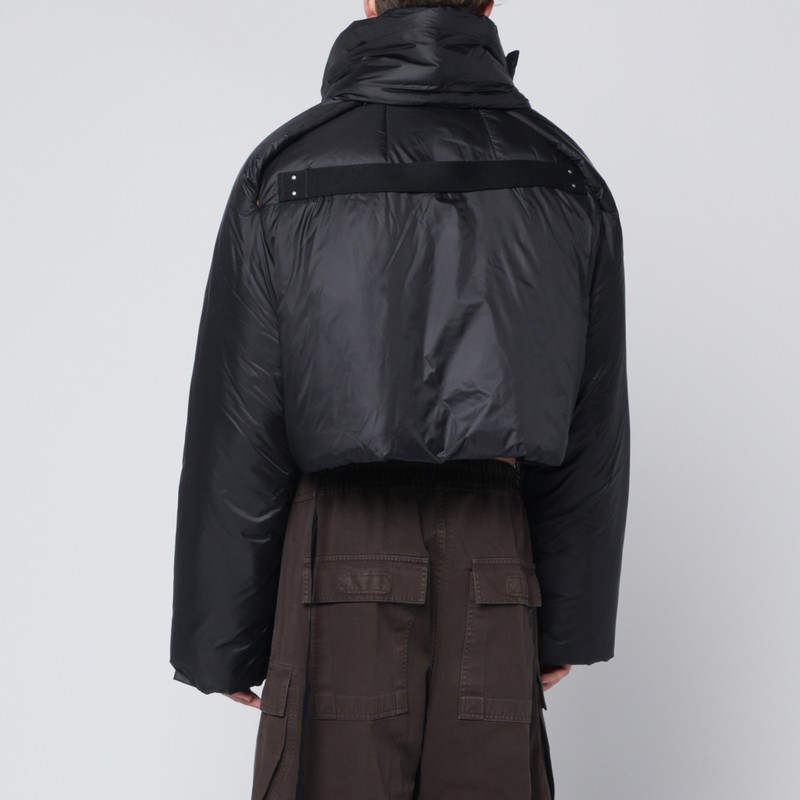 Drkshdw Short Black Nylon Jacket Men In Black