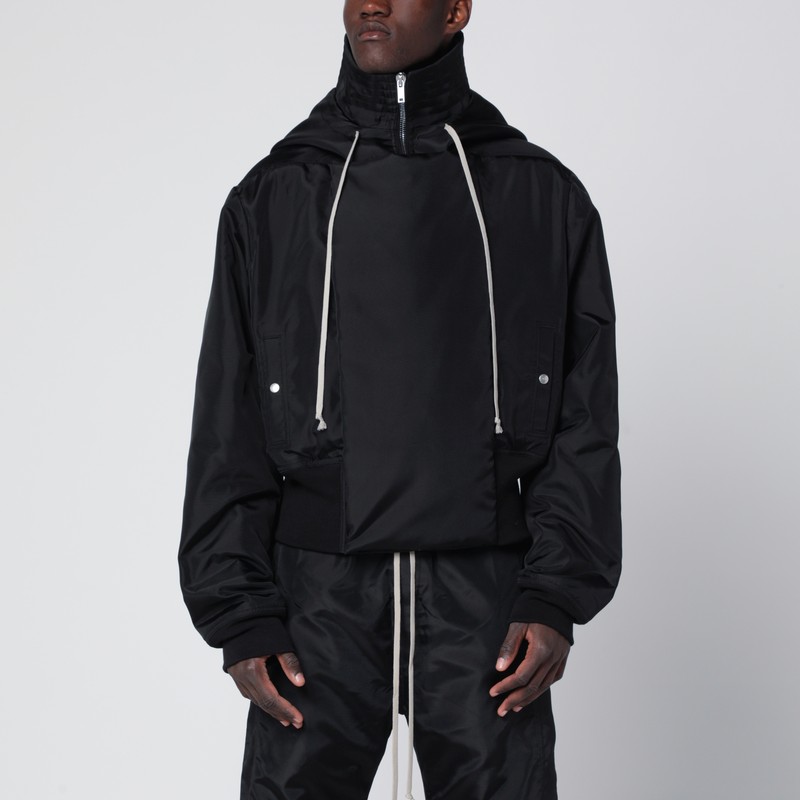 Alice black lightweight nylon bomber jacket