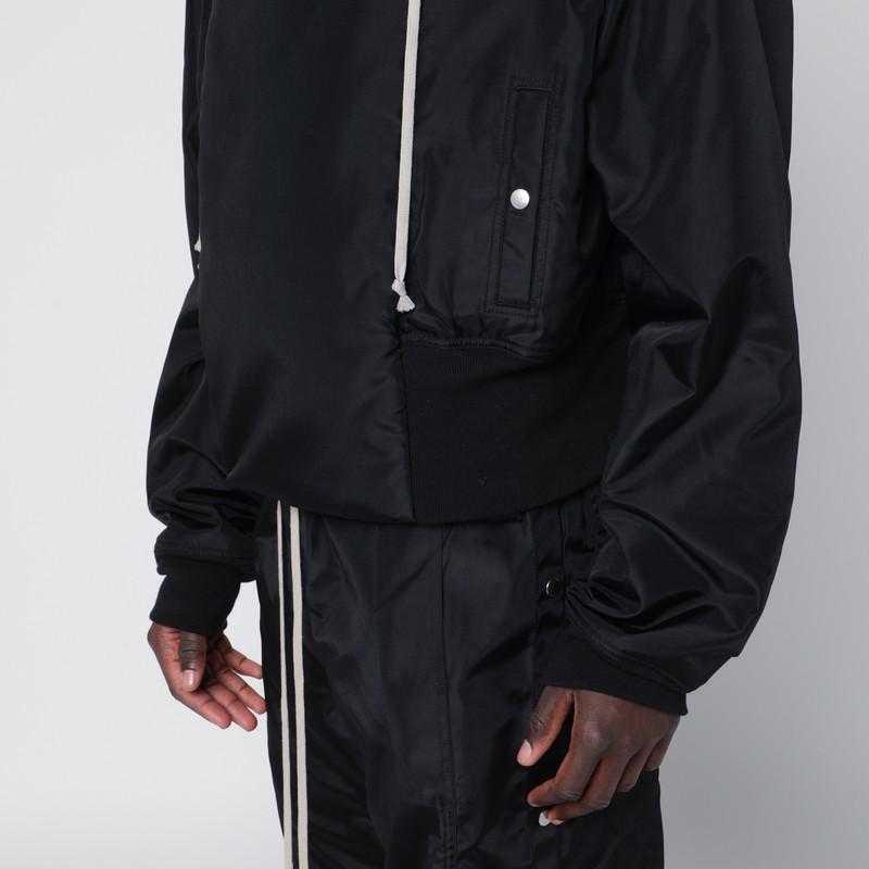 Drkshdw Alice Black Jacket With Oversized Hood And Asymmetrical Flap In Tech Fabric Man In Black