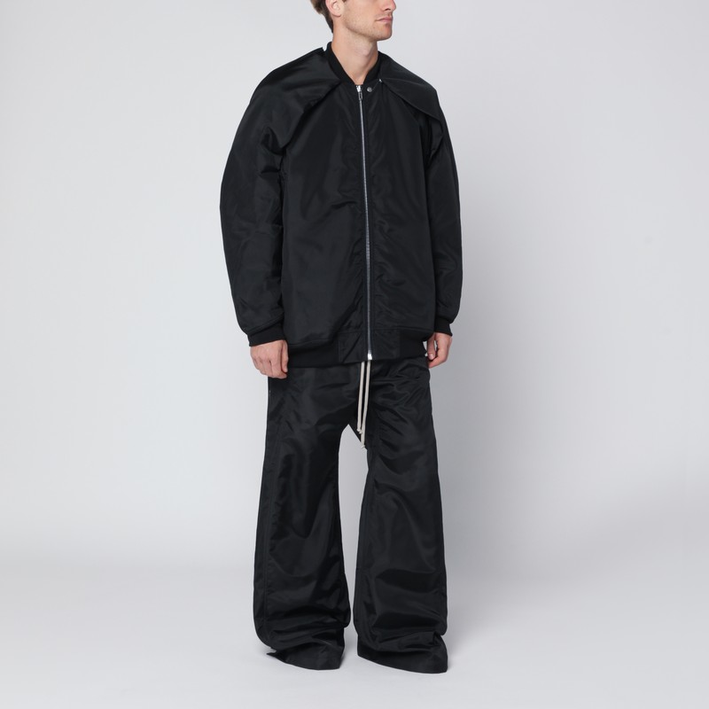 Drkshdw Oversized Black Nylon Bomber Jacket In Blue