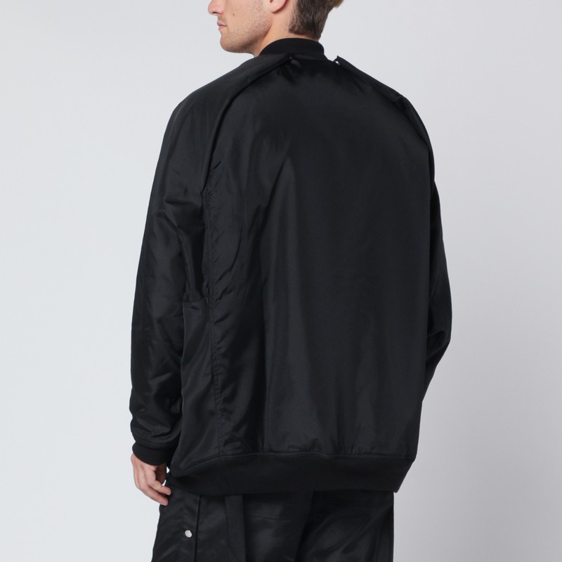 Drkshdw Oversized Black Nylon Bomber Jacket In Blue