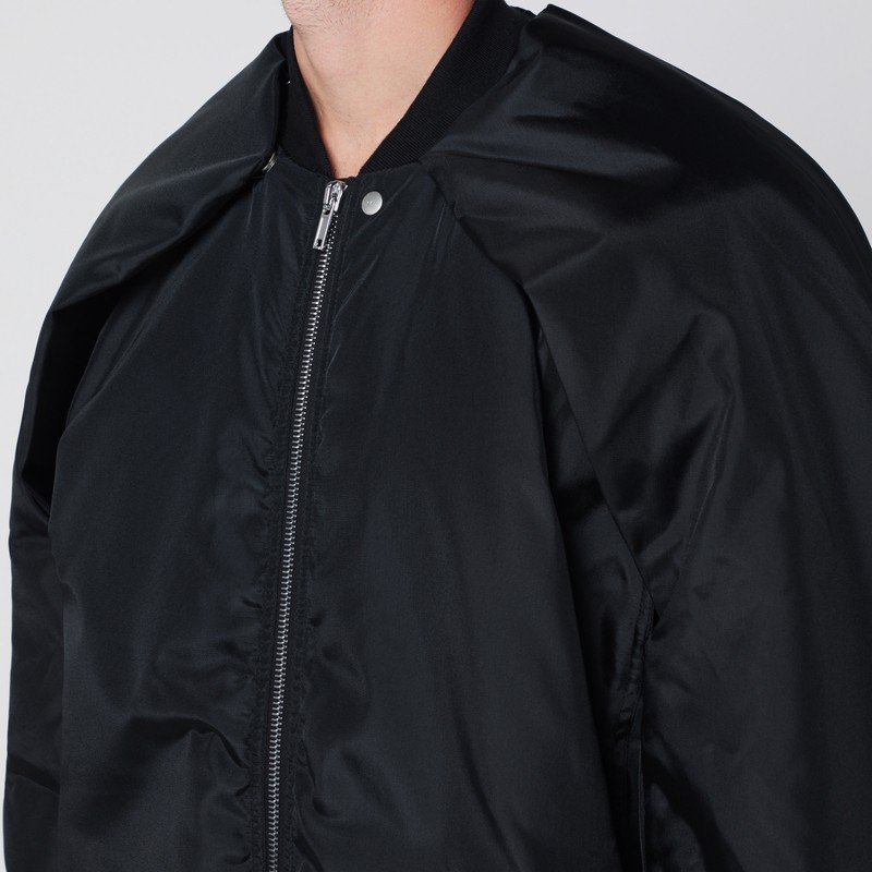 Drkshdw Oversized Black Nylon Bomber Jacket In Blue
