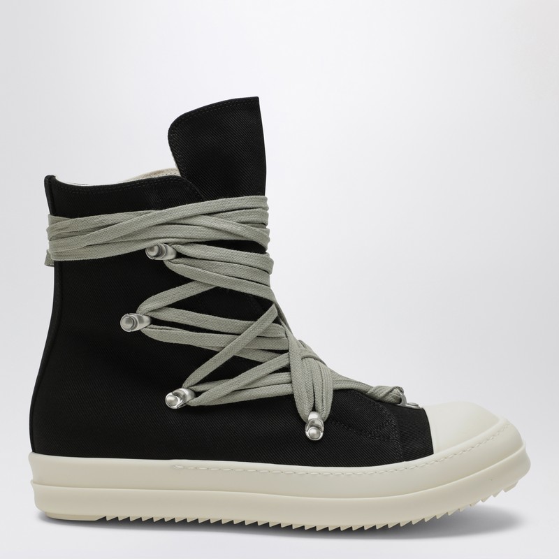 Black Megalace sneakers in fabric