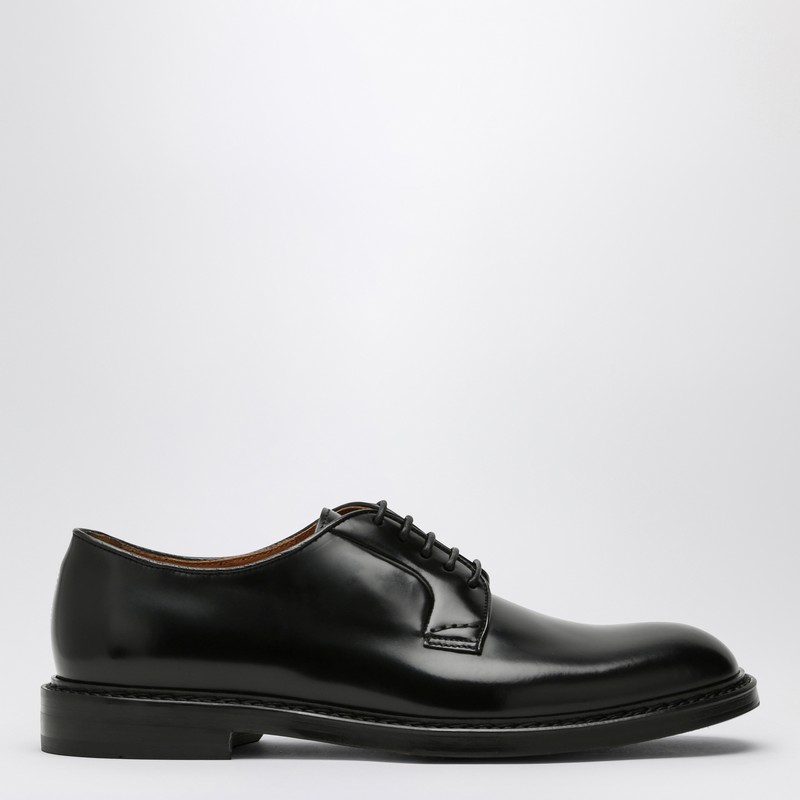 Black leather lace-up