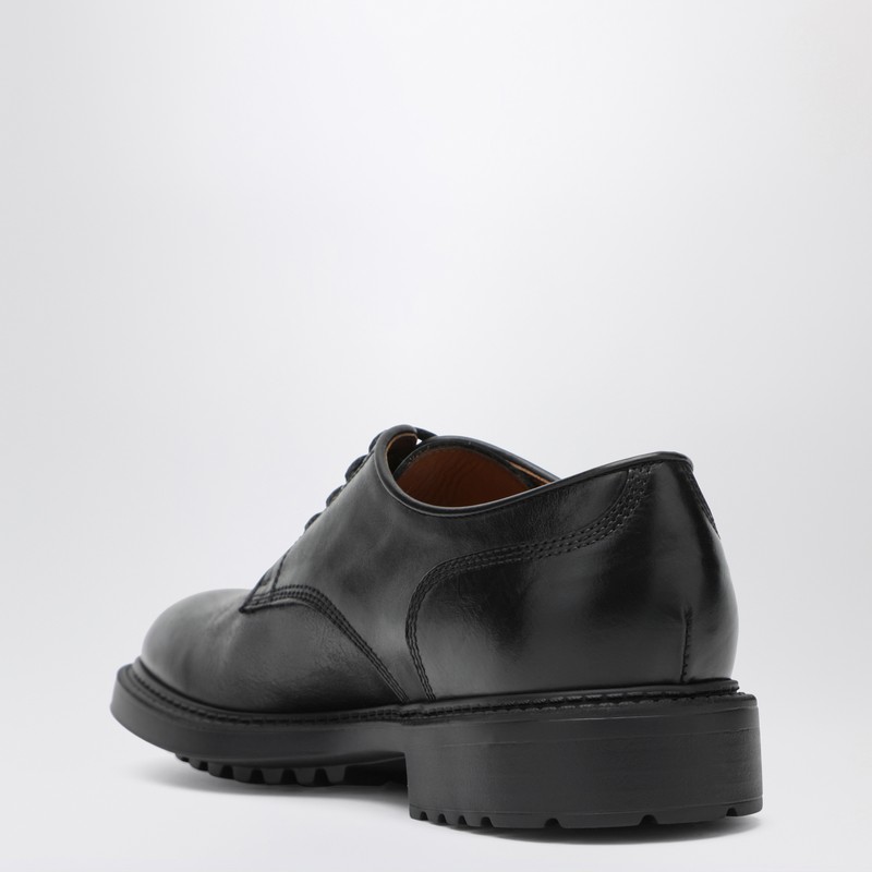 Doucal's Black Leather Derby Shoes In Black
