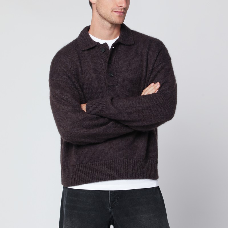 Brown mohair-blend sweater