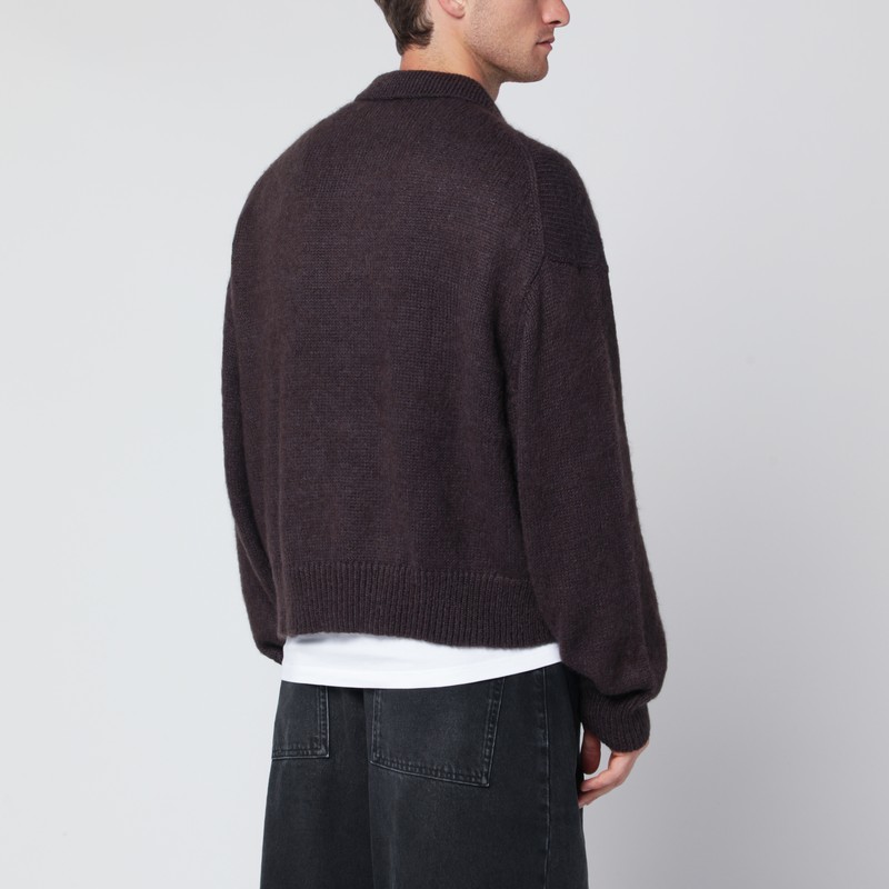 Studio Nicholson Classic Knit Sweater In Rich Brown Hue In Brown