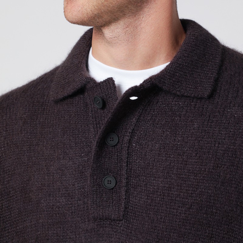 Studio Nicholson Classic Knit Sweater In Rich Brown Hue In Brown