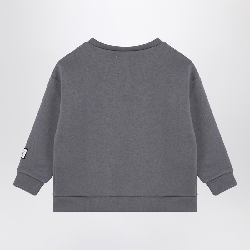Douuod Grey Cotton Blend Crew-neck Sweatshirt In Grey