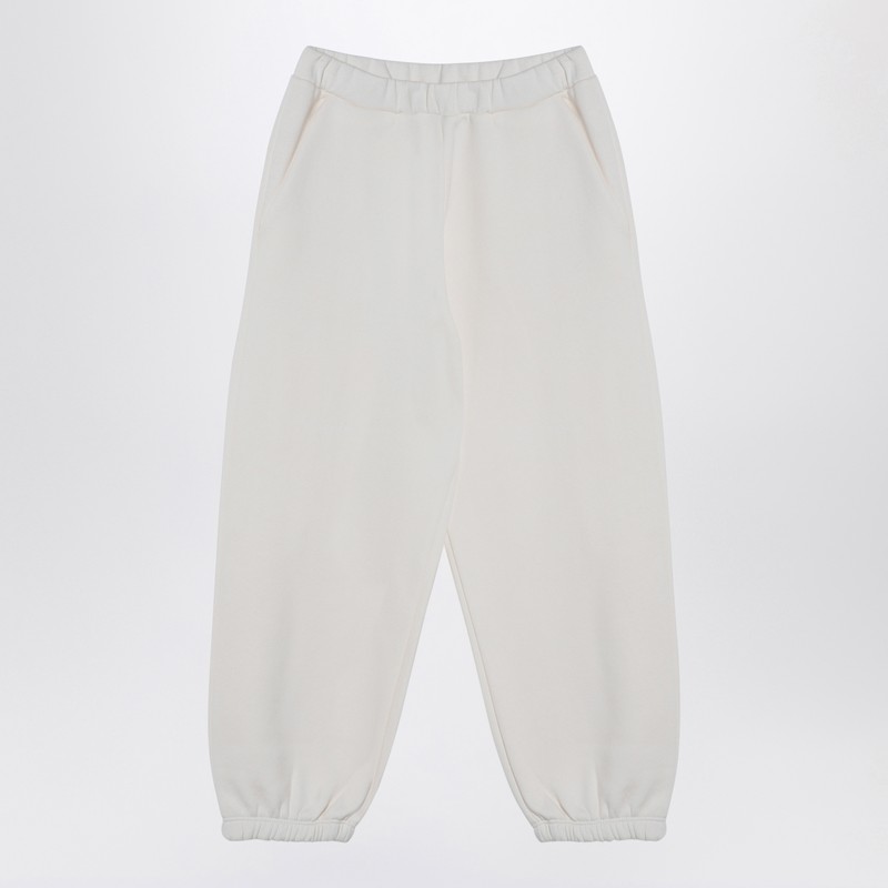 Ivory cotton-blend jogging trousers