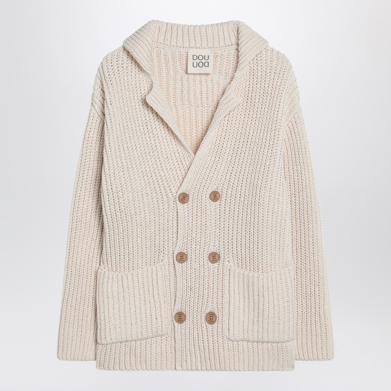 Cardigan Triciclo ivory in cotton