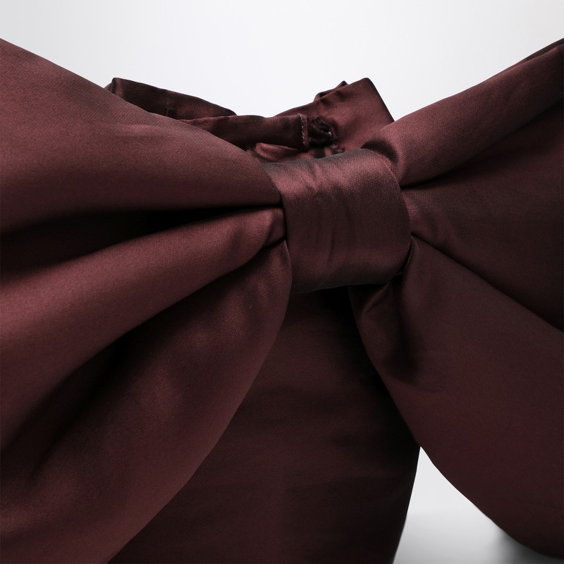 Douuod Adda Bag With Brown Bow In Burgundy