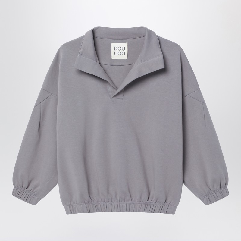 Grey V-neck sweatshirt
