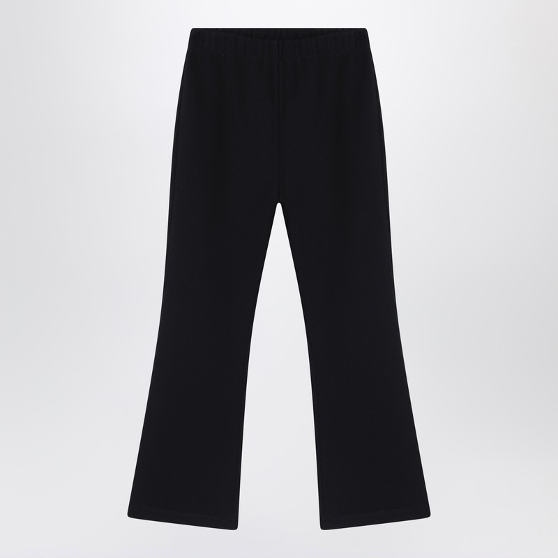 Black trousers with logo patch