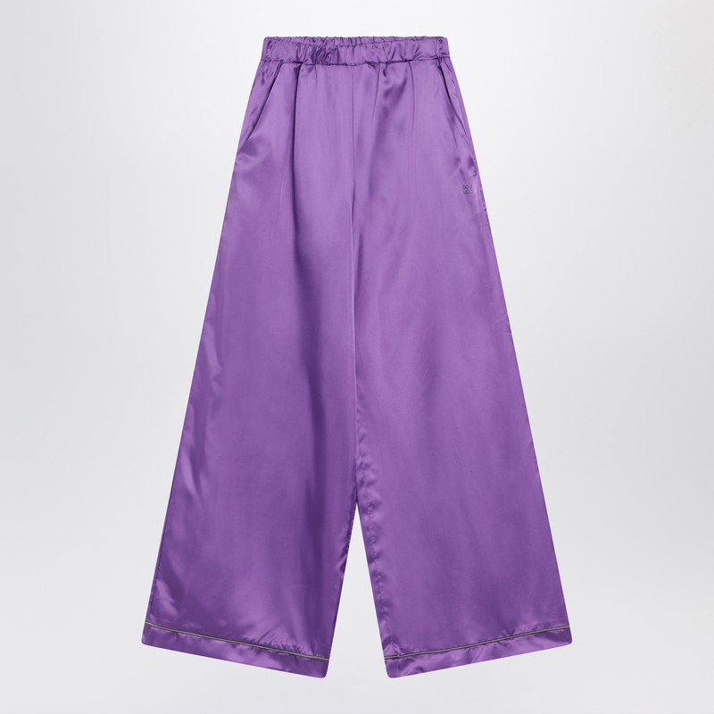 Purple satin pyjama trousers
