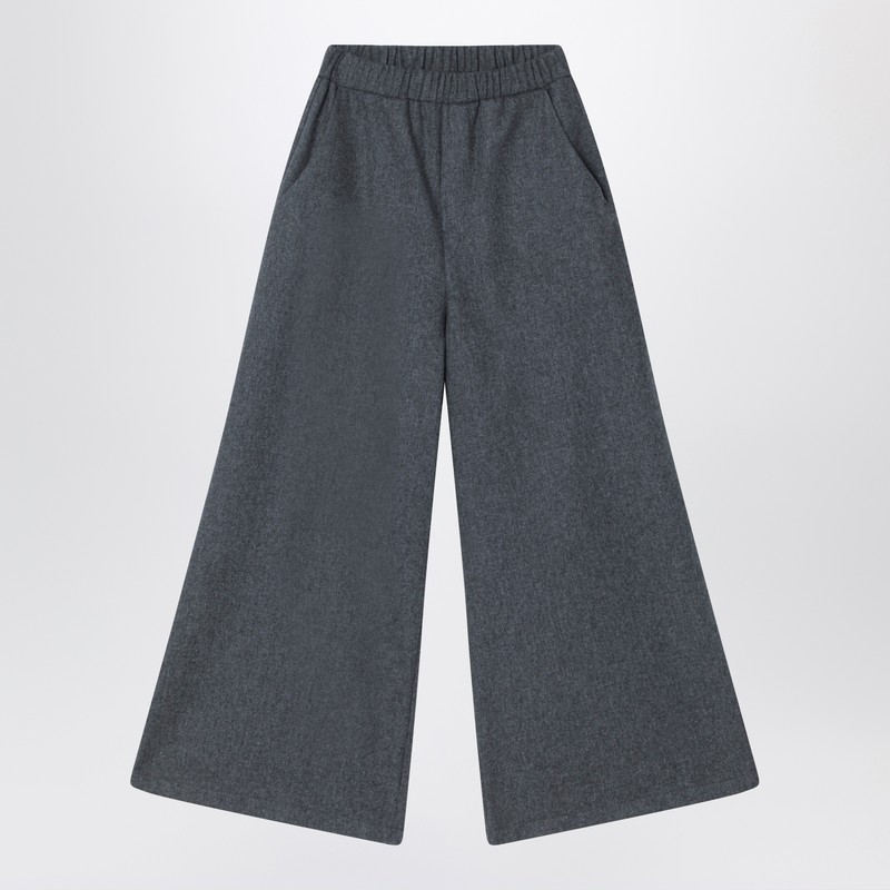 Gray wool-blend trousers