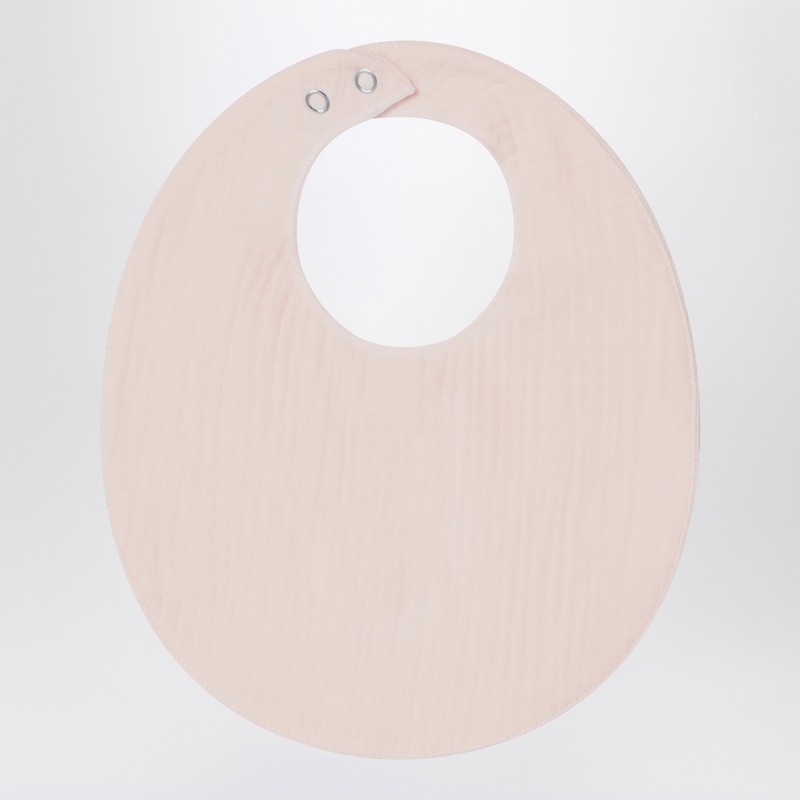 Teddy & Minou Pink Cotton Bib In Pink