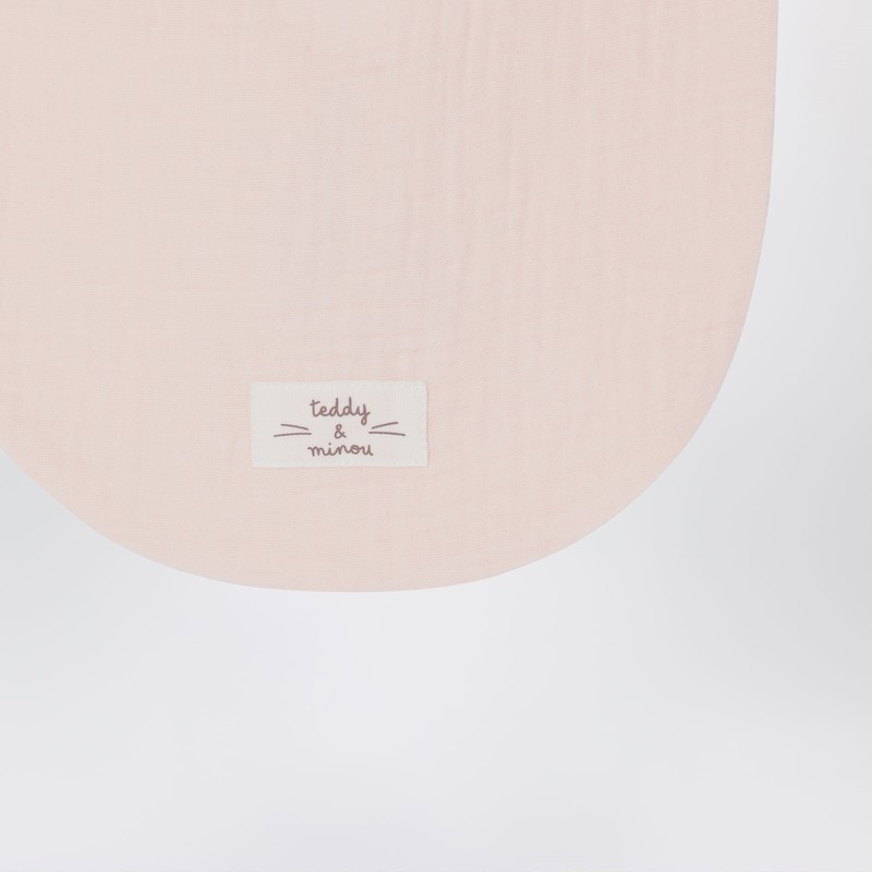 Teddy & Minou Pink Cotton Bib In Pink