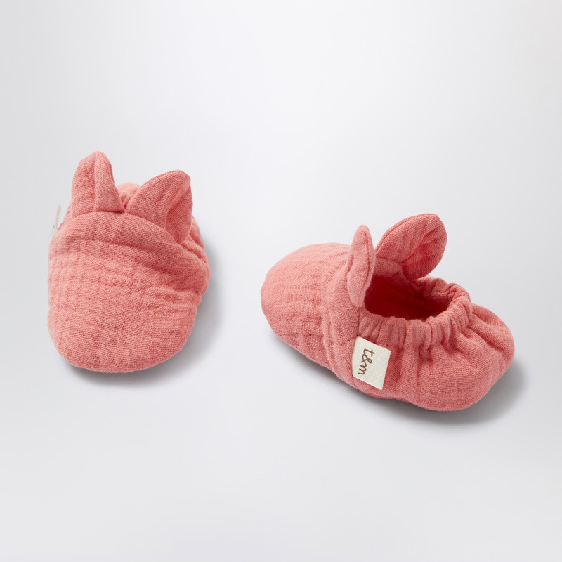 Teddy & Minou Set With Hat And Peony Pink Booties In Pink