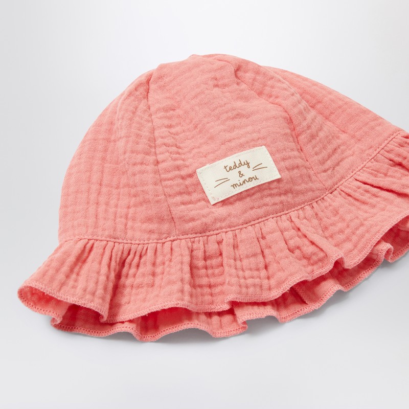 Teddy & Minou Set With Hat And Peony Pink Booties In Pink