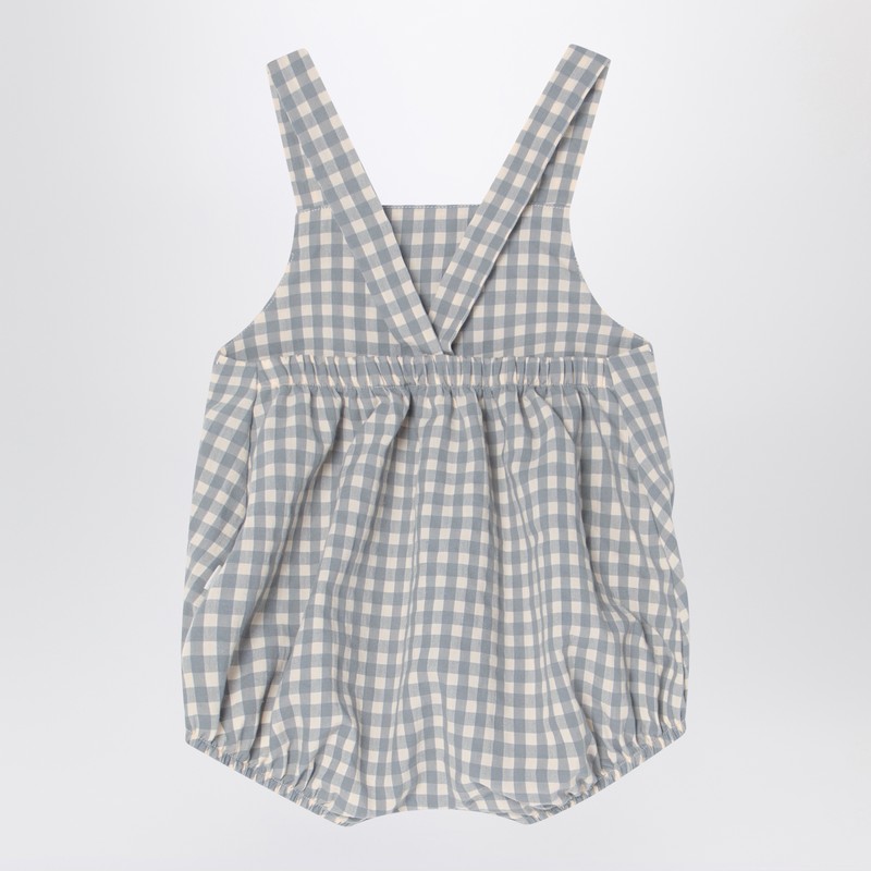 Teddy & Minou Checked Overall With T-shirt In Grey