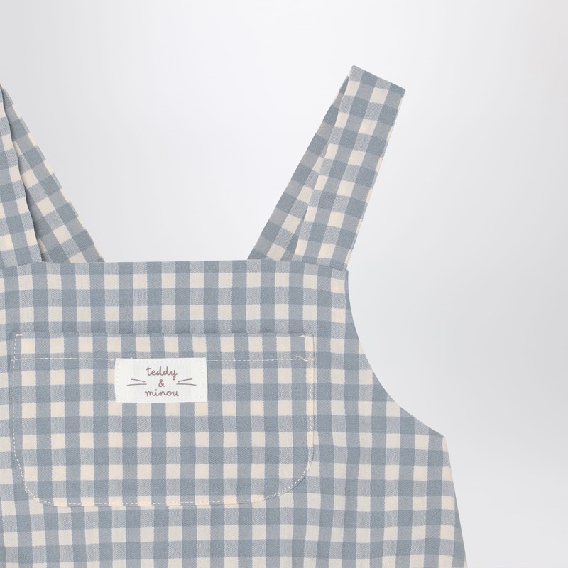 Teddy & Minou Checked Overall With T-shirt In Grey