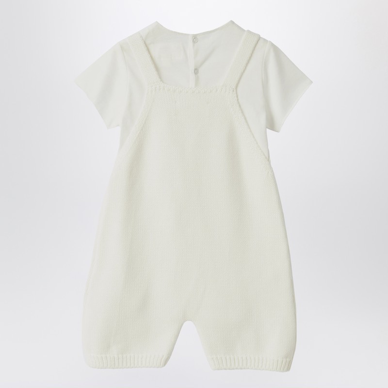 Teddy & Minou White Outfit With Jacket And Overalls In White