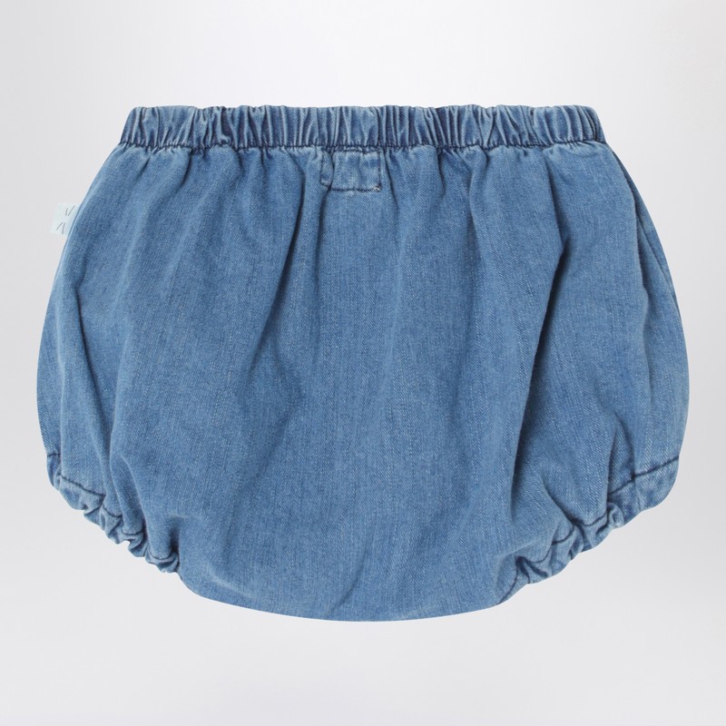 Teddy & Minou Blue Denim Cotton Culottes In Blue