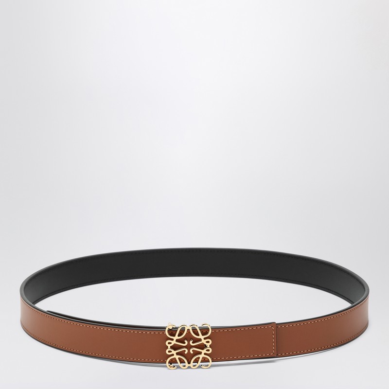 Brown leather Anagram belt
