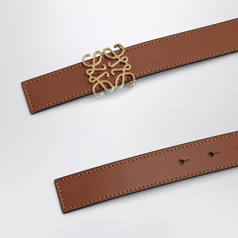 Loewe Reversible Leather Anagram Belt In Brown