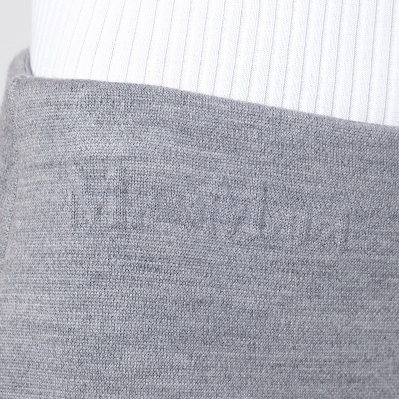 Max Mara Grey Wool-cotton Blend Trousers In Gray