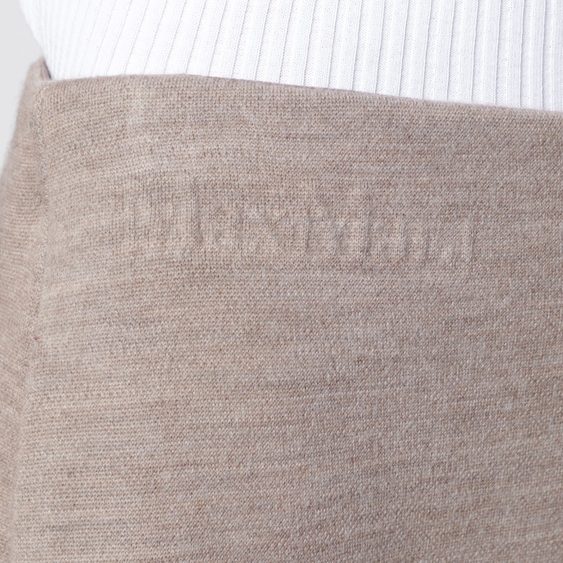 Max Mara Beige Wool-cotton Blend Trousers In Brown