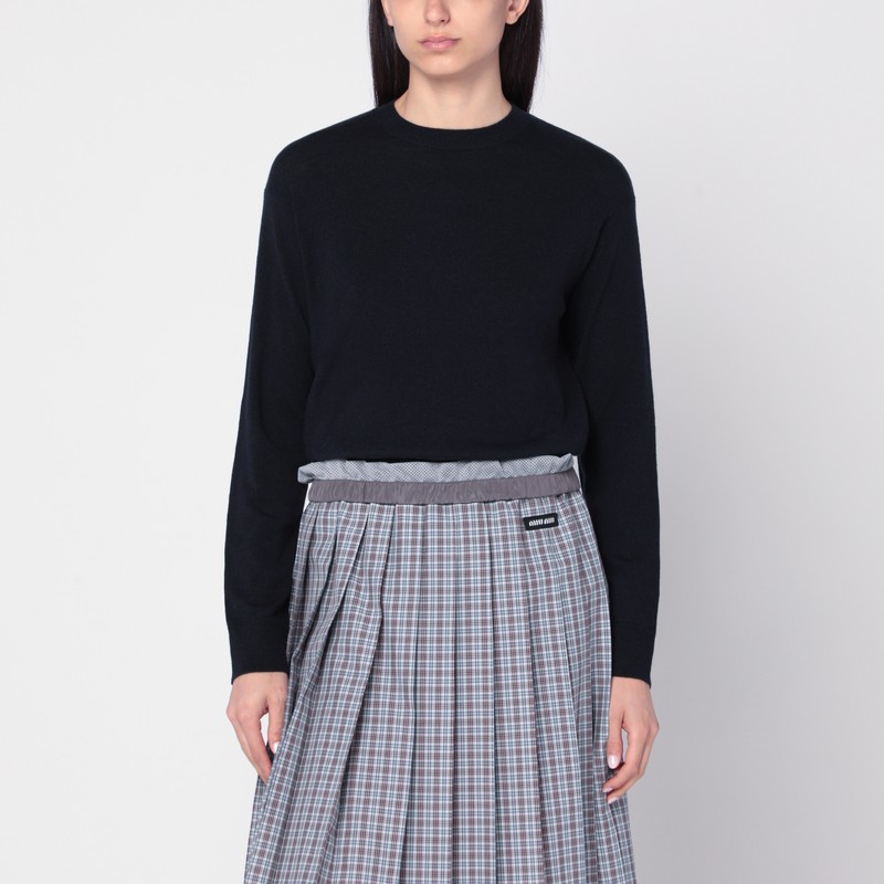 S Max Mara Navy Blue Wool Sweater In Blue