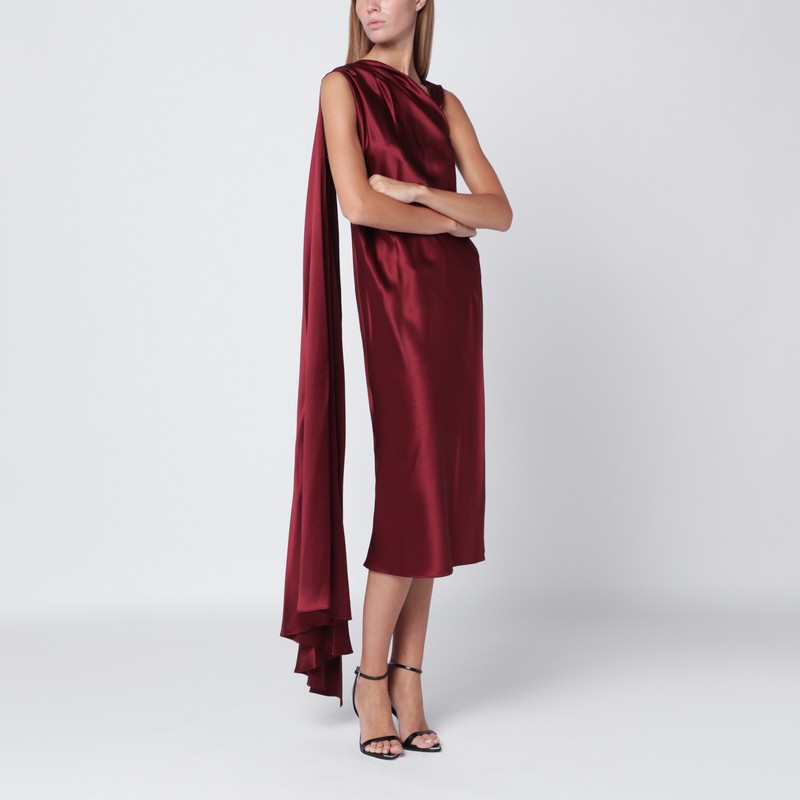 Raspberry cape detail dress
