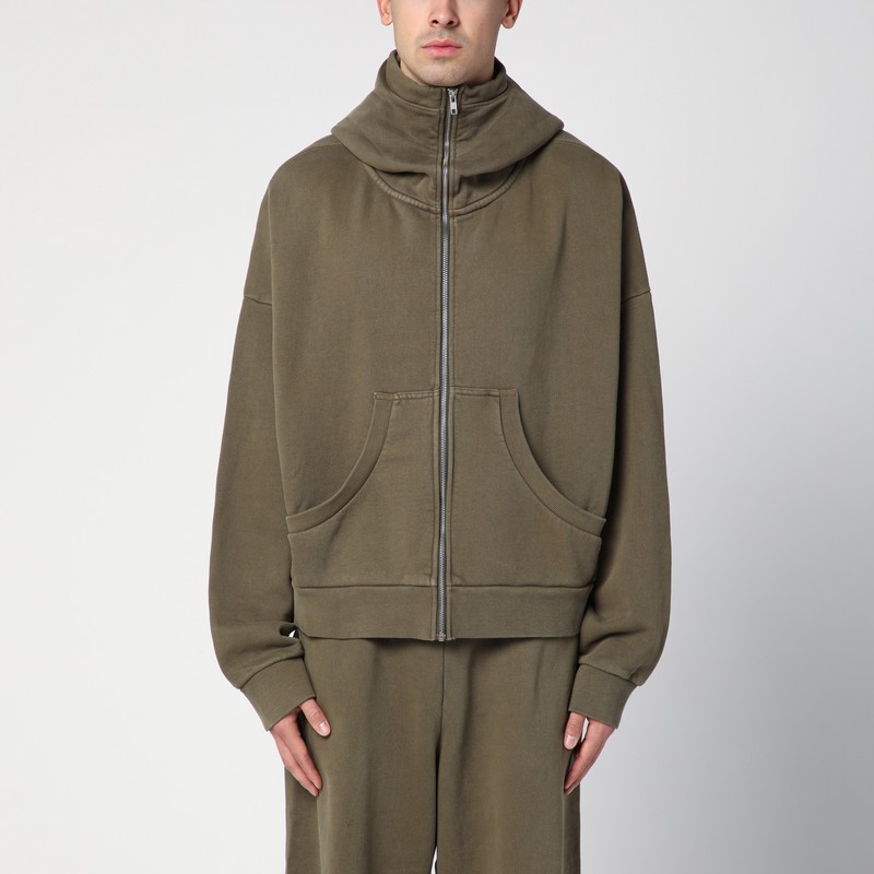 Military green sweatshirt in organic cotton