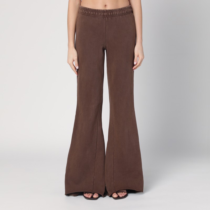 Cotton brown flared trousers
